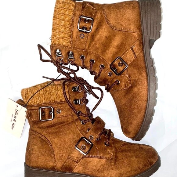 Olivia & Kate - New York - Leanna Women's Hiking Boot Brown Size 7.5 - Picture 4 of 9